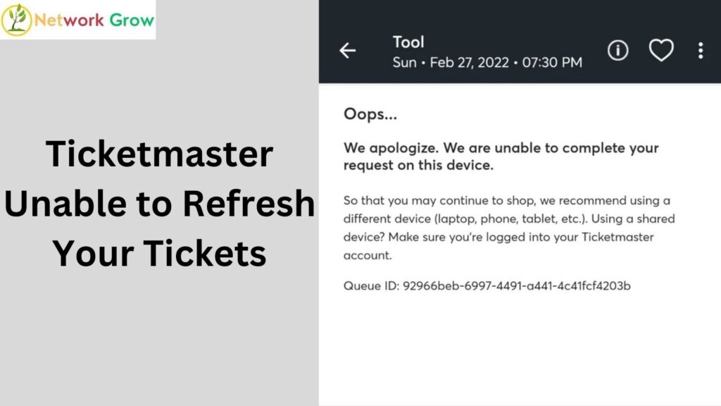 Ticketmaster Unable to Refresh Your Tickets